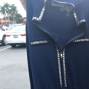 Blue St John's dress with detail